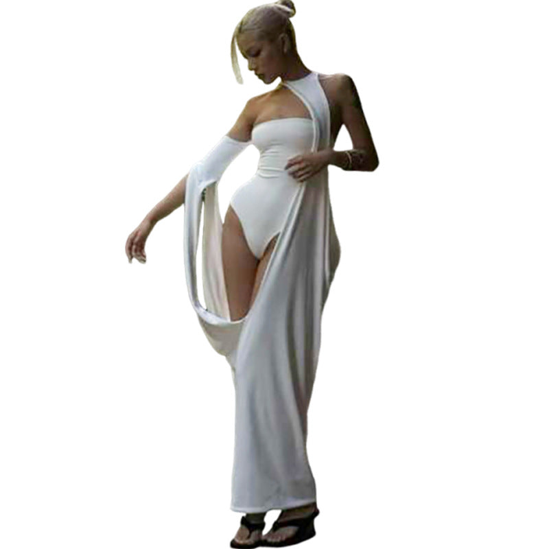 Damen Stilvolles Abendkleid mit asymmetrischem Schnitt und eleganten Drapierungen Drune