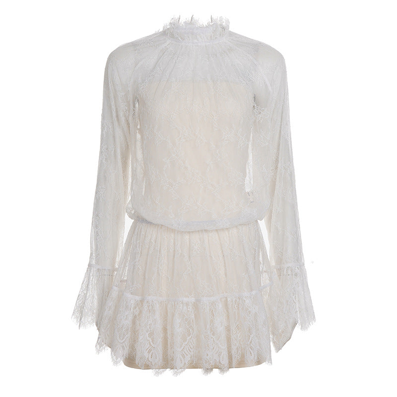 Damen Spitzenbluse mit aufwendigen Rüschendetails und elegantem Schnitt Drune