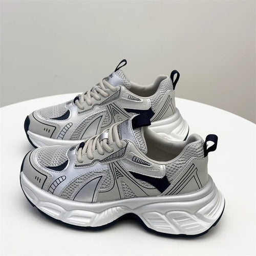 Damen Sportliche Sneakers mit atmungsaktiver Mesh-Oberfläche und gepolsterter Sohle Drune