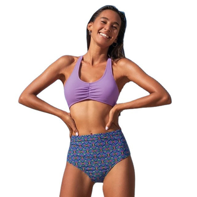 Damen Hochtailliertes Bikini-Set mit raffinierter Raffung Drune