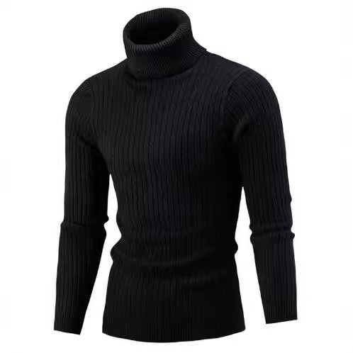 Herren Pullover mit hohem Kragen und strukturiertem Zopfmuster Drune