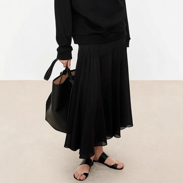 Damen eleganter Maxirock mit asymmetrischem Schnitt Drune