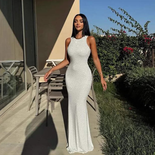 Damen Figurbetontes Abendkleid mit Glitzerakzenten Drune