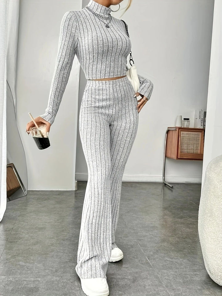 Damen Komfortables Zweiteiliges Strick-Loungewear-Set Drune