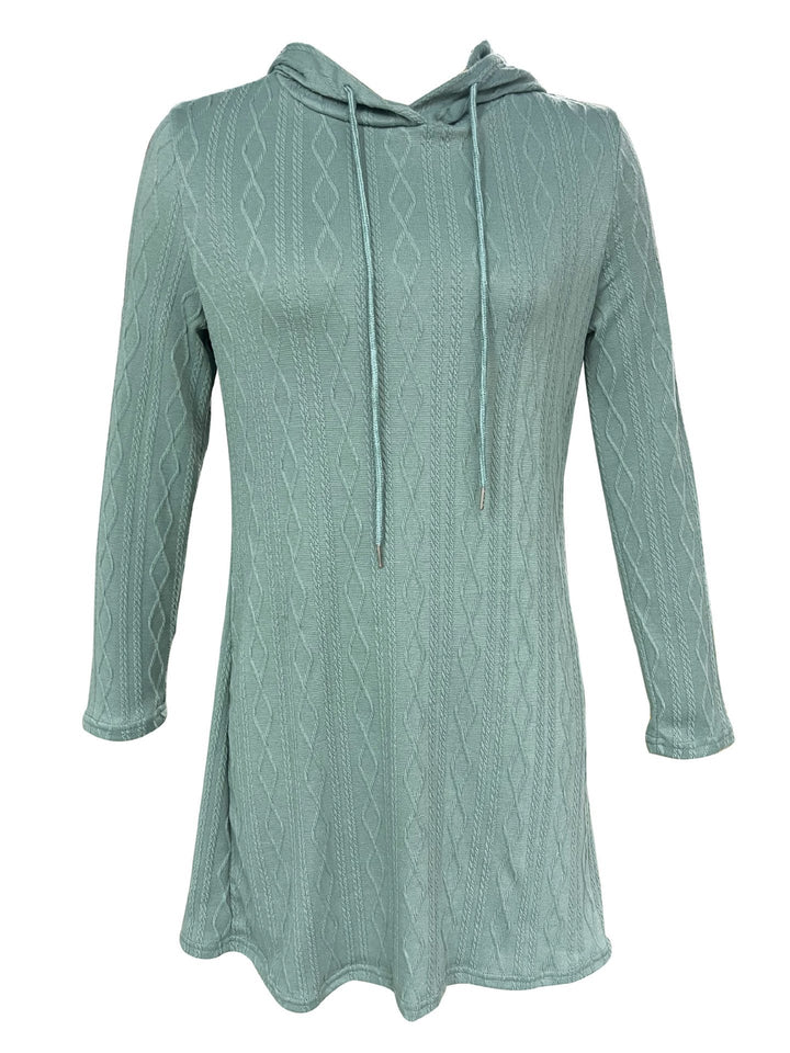Damen Kapuzenkleid mit strukturiertem Strickmuster und lässigem Schnitt Drune