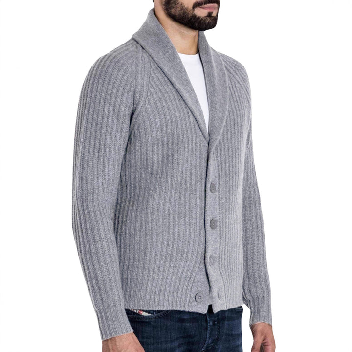 Herren Strickjacke mit modernem Schalkragen Drune