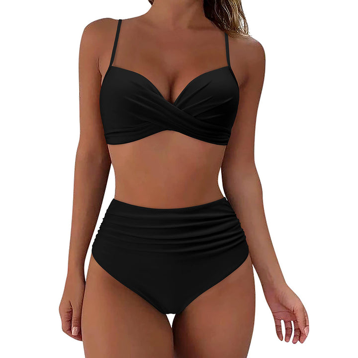 Damen High-Waist Bikini mit Leo-Muster Drune