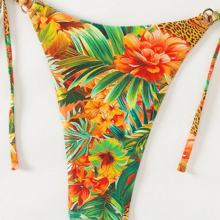 Damen Triangel-Bikini mit exotischem Dschungelmotiv Drune