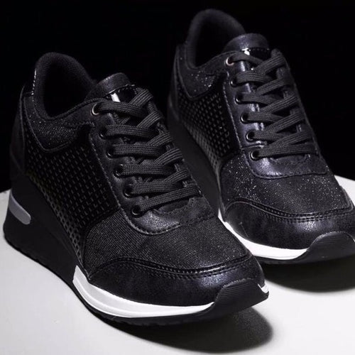 Damen Sneakers mit trendigem Leopardenmuster und speziellem Wedge-Design Drune