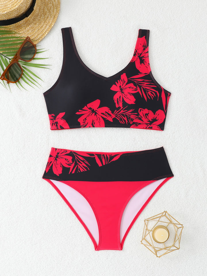 Damen Sportliches Bikini-Set mit floralem Design Drune