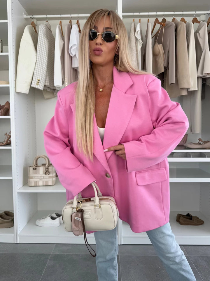 Damen Oversized Blazer mit Extravaganter Schnittführung Drune