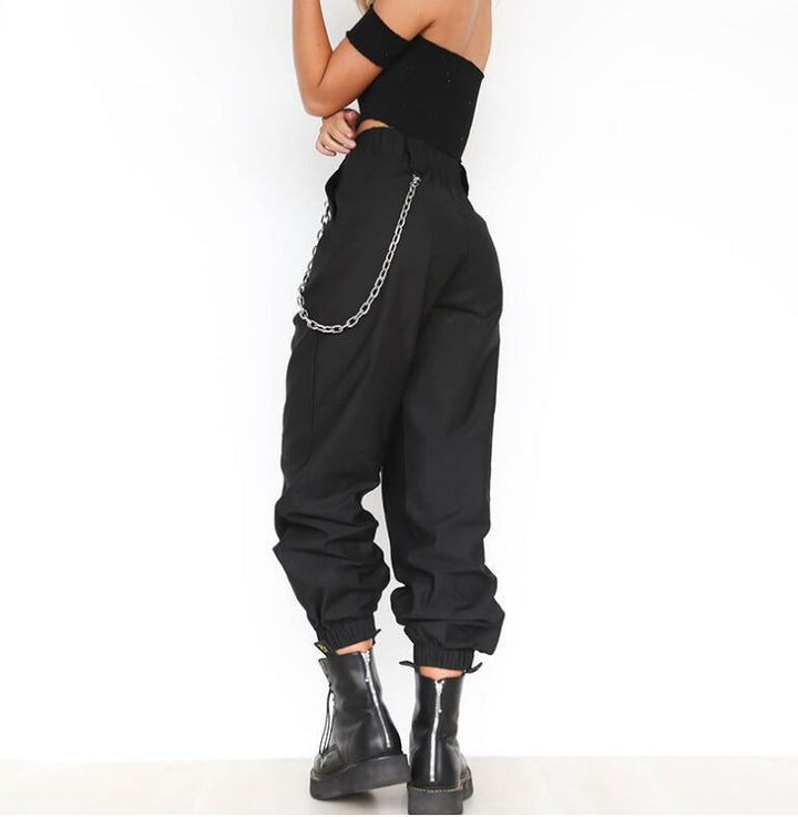 Damen Baggy-Hose mit Kettendetails und komfortablem Bund Drune
