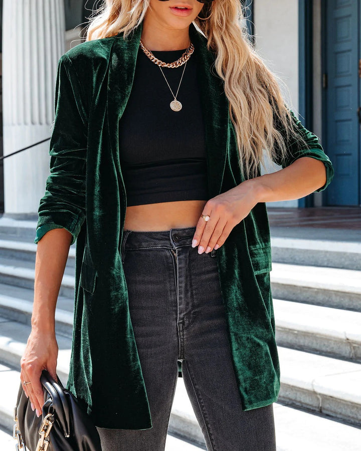 Damen lässiger Longcardigan mit seitlichen Taschen und offenem Schnitt Drune