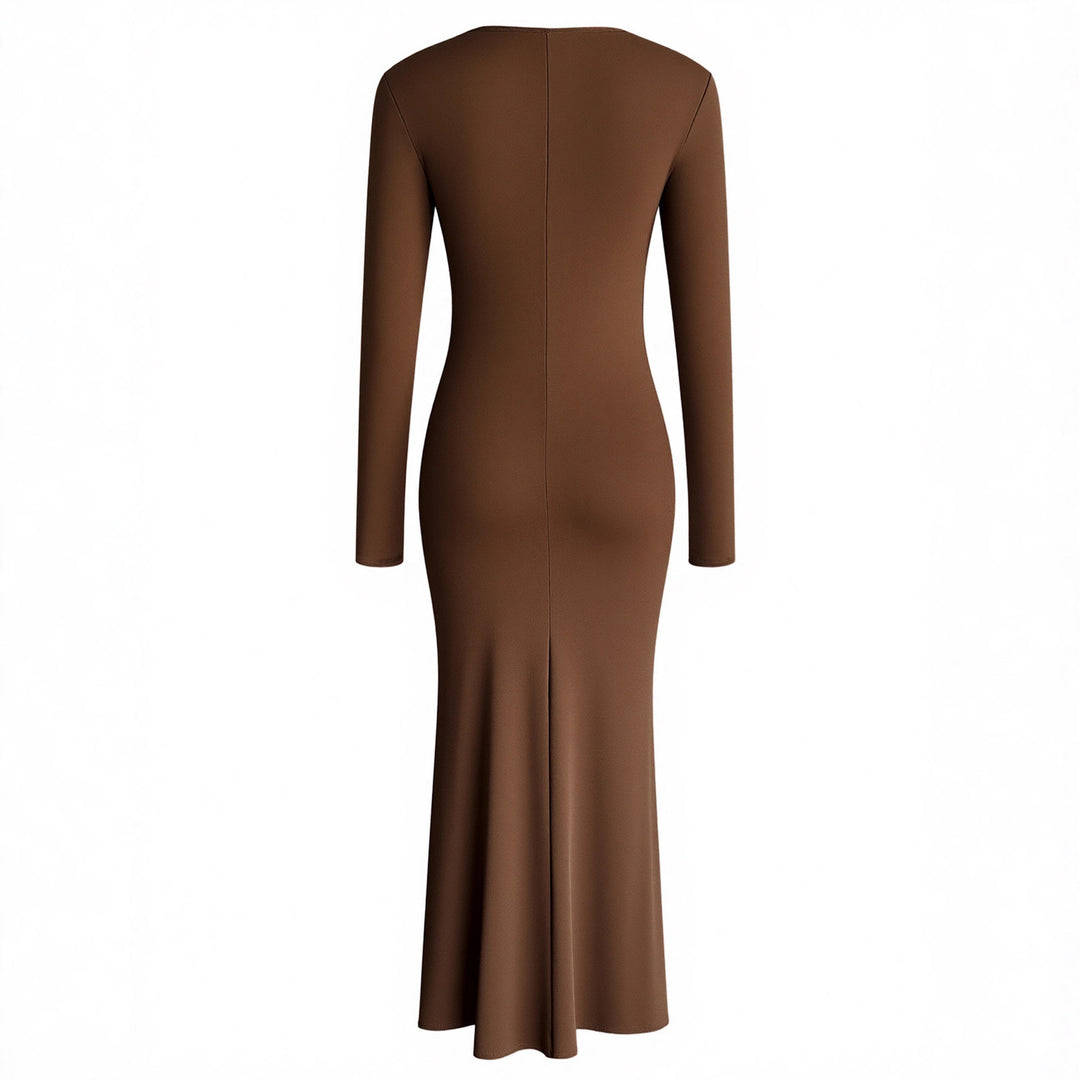 Damen elegantes Midi-Kleid aus hochwertigem Velours Drune