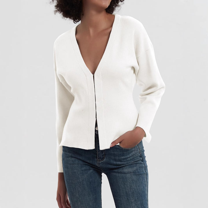 Damen Modischer V-Ausschnitt Cardigan Drune