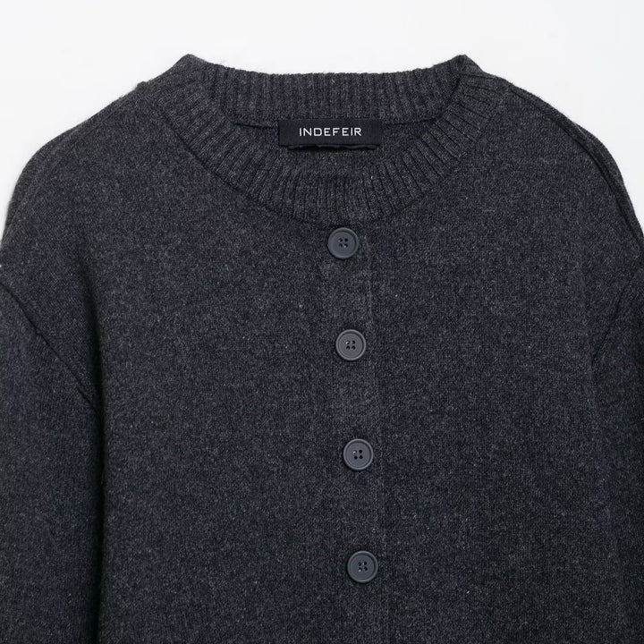 Damen kuschelige Strickjacke mit eleganten Kontrastärmeln Drune