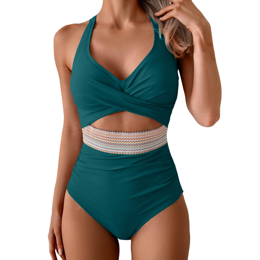 Damen Einteiliges Badeoutfit mit innovativer Wickeloptik Drune