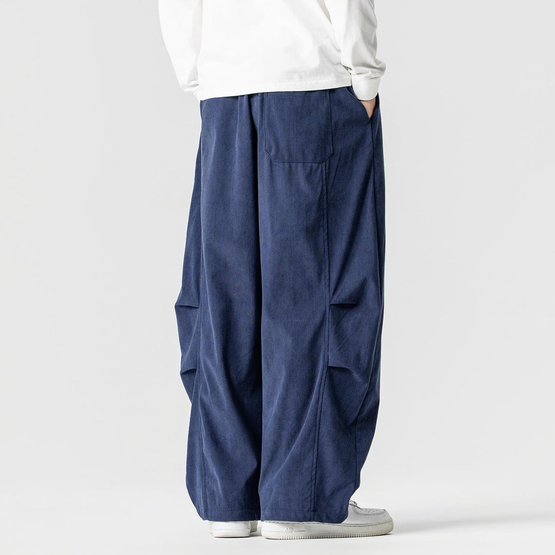 Herren nan weite Cordhose mit Tunnelzug, Bundfalten und relaxed Fit Drune