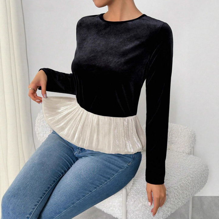 Damen Exklusive Bluse mit plissierter Taillierung Drune