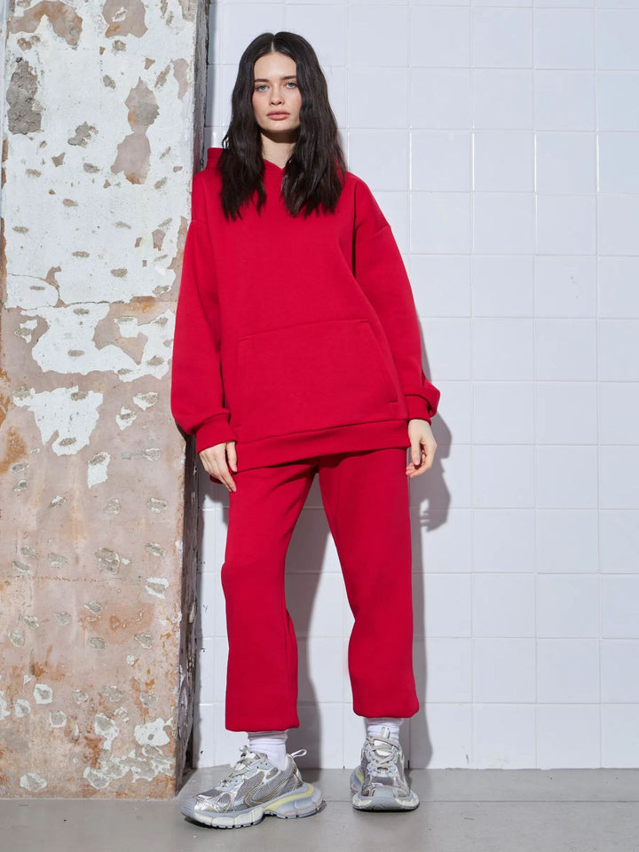 Damen gemütliches Sweat-Set mit Kapuze und weitem Schnitt Drune