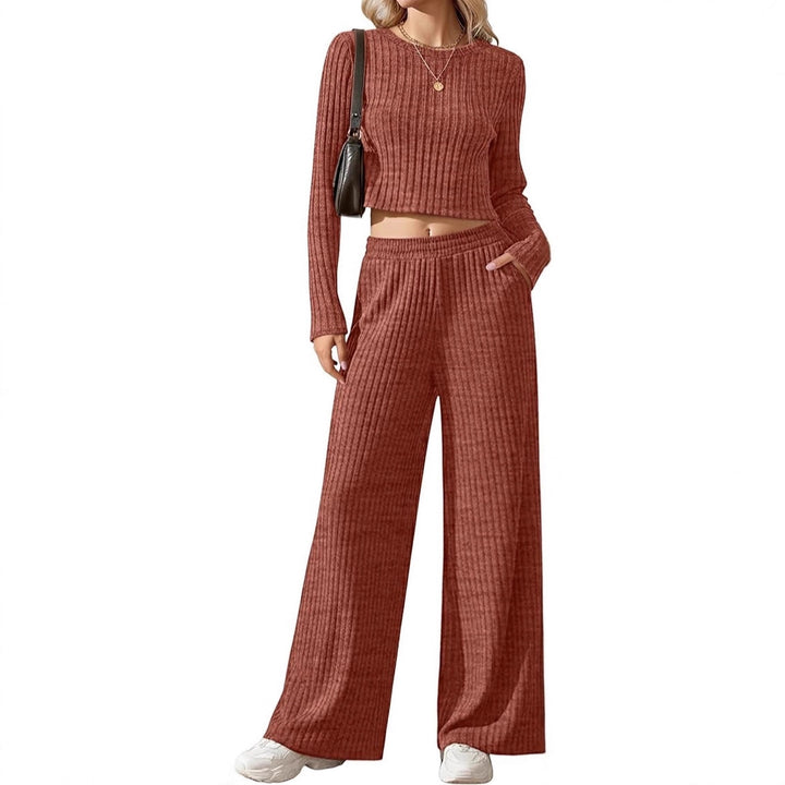 Damen elegantes und lässiges Strickensemble mit weitem Schnitt Drune