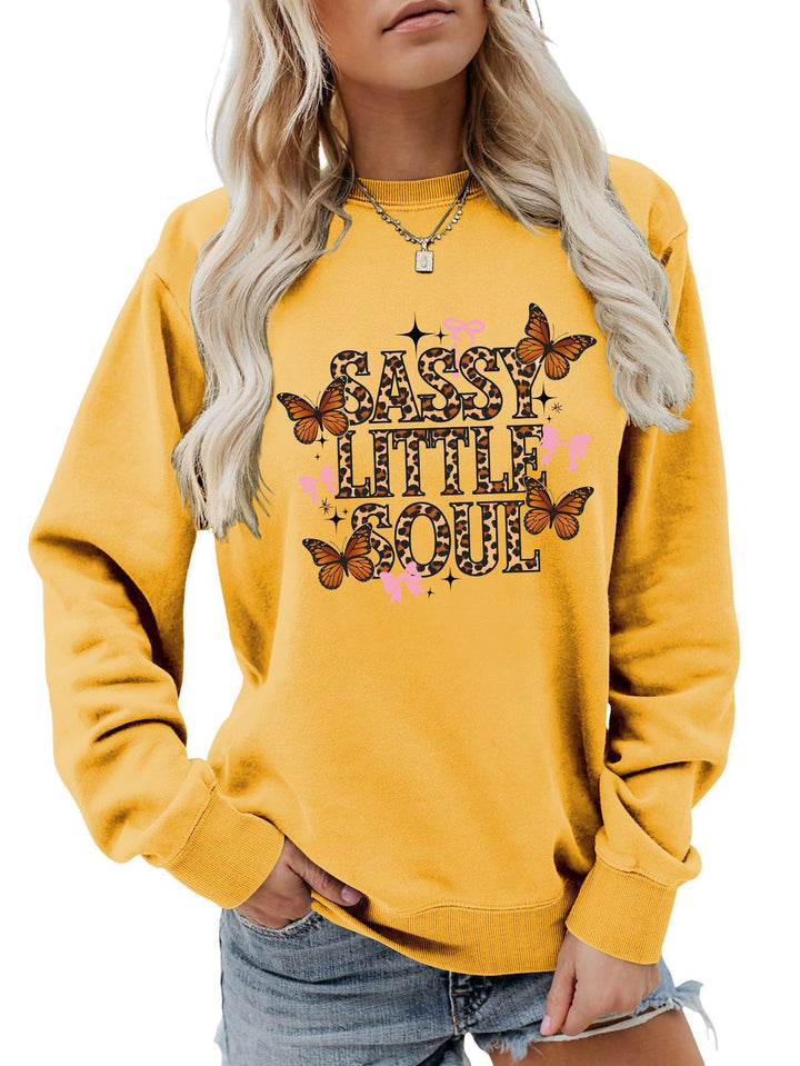 Damen Sweatshirt mit kunstvollem Schmetterlingsdesign Drune