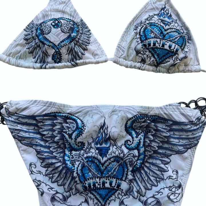Damen Triangel-Bikini mit aufwändigem Grafikdesign und modischen Details Drune