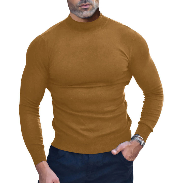 Herren nan körperbetonter Feinstrickpullover mit engem Rundhalsausschnitt Drune