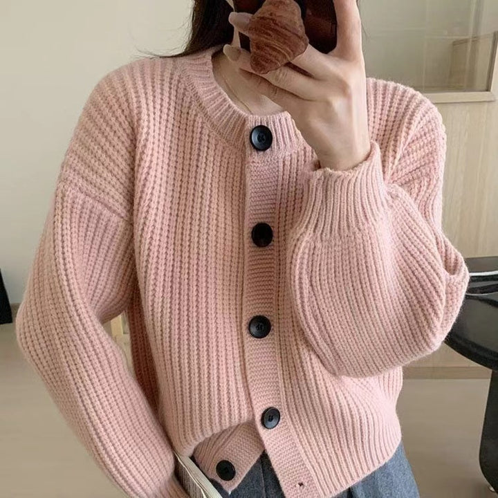 Damen Strickjacke mit Knöpfen Drune