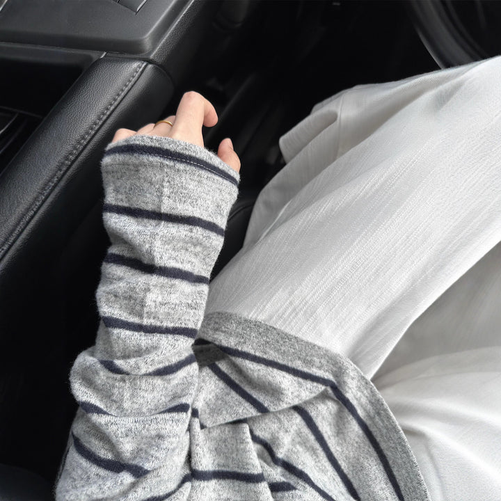Damen lässiges Langarmshirt mit modernen Streifen Drune