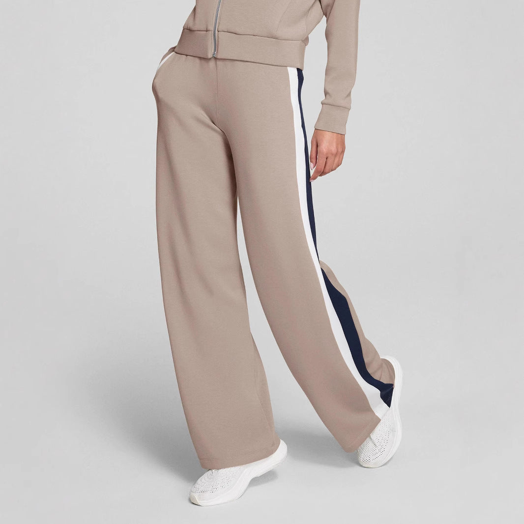 Damen Sportliche lange Hose mit seitlichen Kontraststreifen Drune