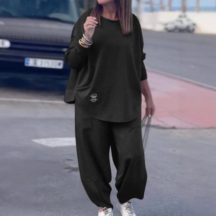 Damen lässiges Wohlfühl-Set mit oversized Oberteil und bequemen Beinen Drune