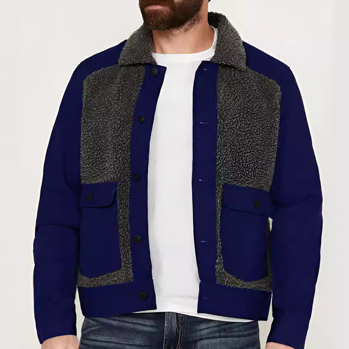 Herren lässige Jacke mit kontrastierendem Fleece-Einsatz Drune