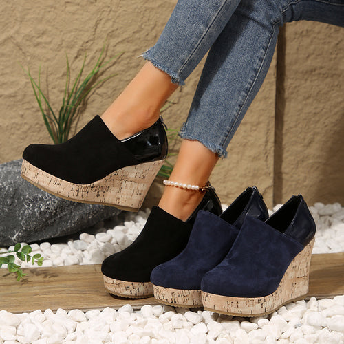 Damen Wedge-Pantoletten mit elegantem Korkabschluss und bequemer Fußbettung Drune