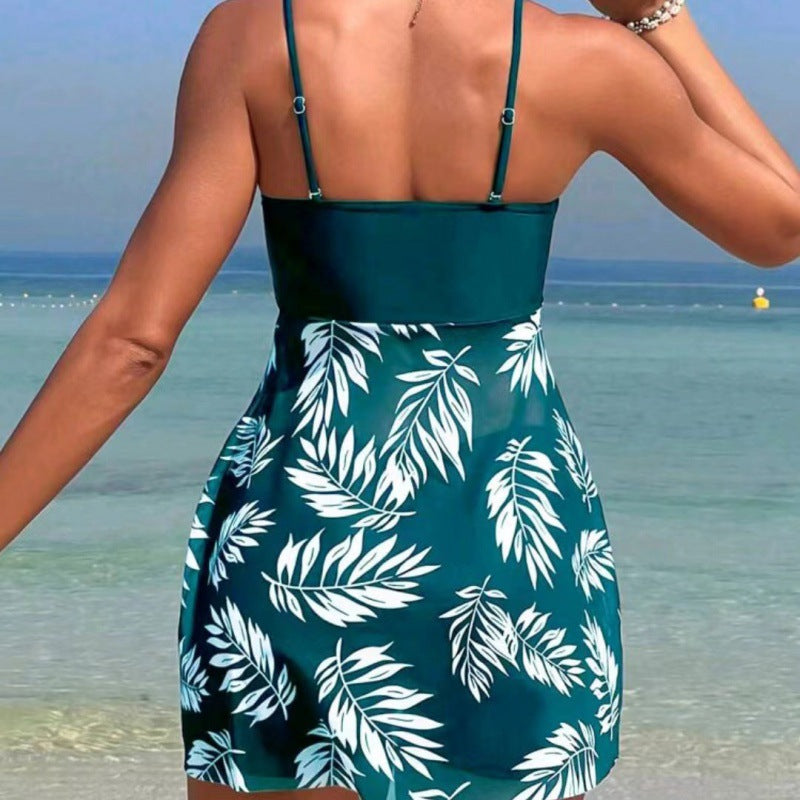 Damen Tankini-Set mit floralem Design und sportlichen Shorts Drune