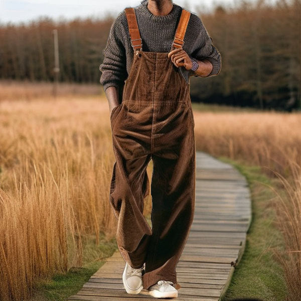Herren Lässige Latzhose aus Cord mit ergonomischem Schnitt Drune