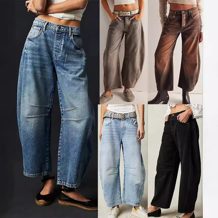 Damen Baggy-Jeans im Modernen Stil Drune