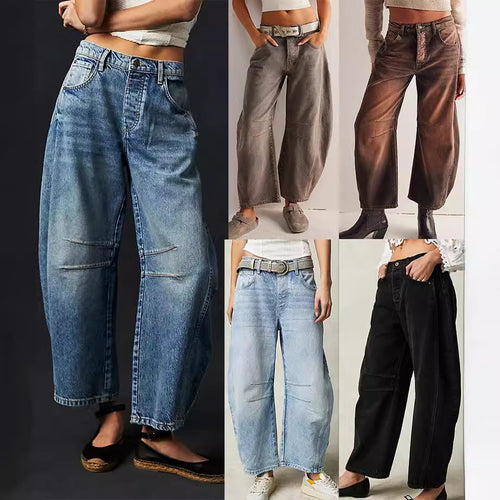 Damen Baggy-Jeans im Modernen Stil Drune