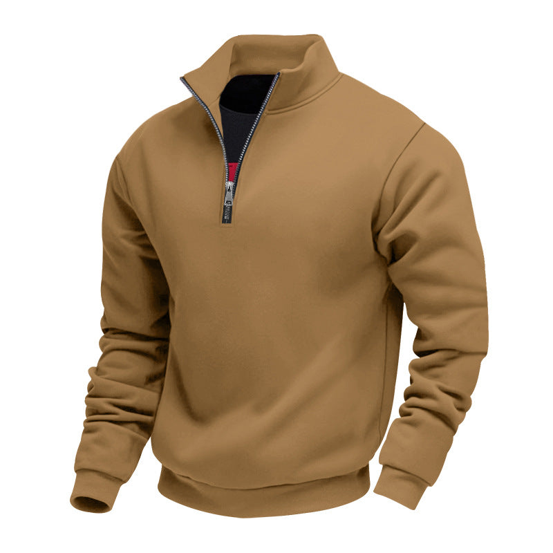 Herren leichter Fleecepullover mit Stehkragen und halblangem Reißverschluss Drune