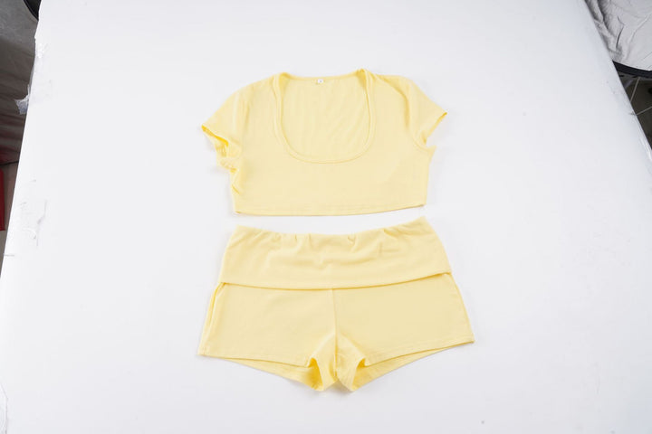 Damen Crop-Top und Shorts Set Drune
