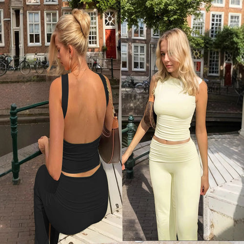 Damen cropped Lounge-Set mit enger Passform und modischen Akzenten Drune