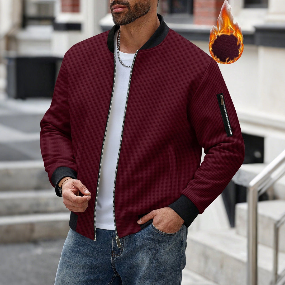 Herren Sportliche Bomberjacke mit Reißverschluss und strukturiertem Design Drune