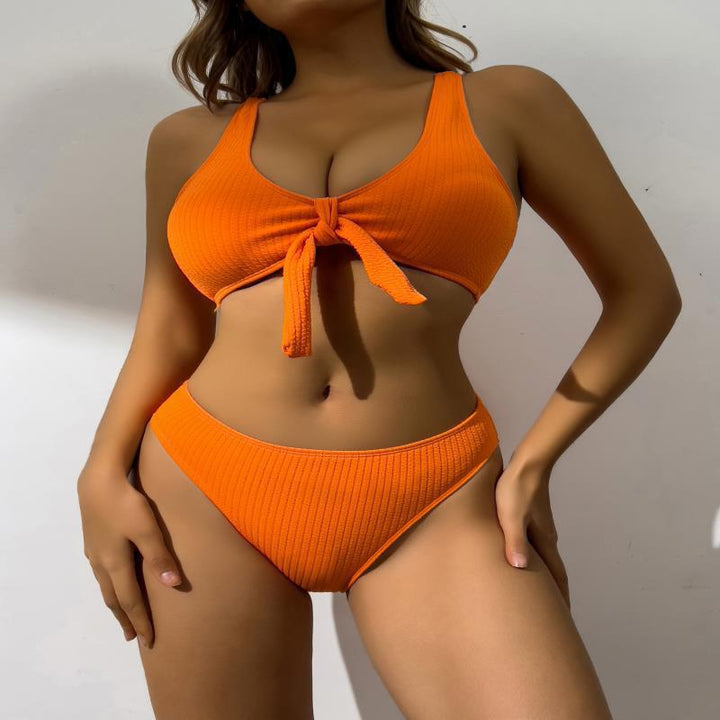 Damen Badeanzug im stilvollen Crop-Top Design mit Knotendetail Drune