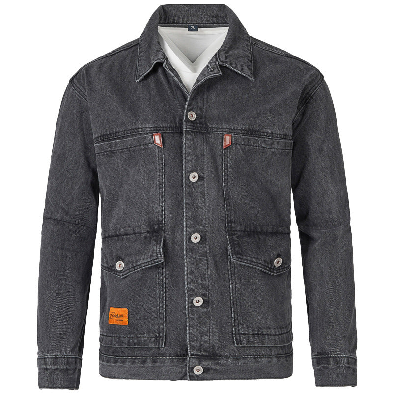 Herren Jeansjacke im modernen Slim-Fit Design mit praktischen Taschen und robusten Nieten Drune