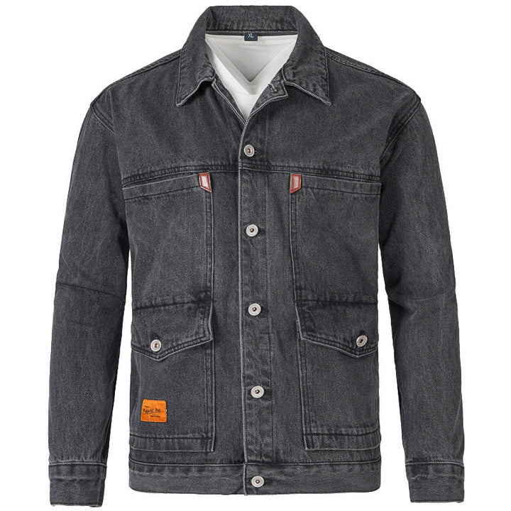 Herren Jeansjacke im modernen Slim-Fit Design mit praktischen Taschen und robusten Nieten Drune
