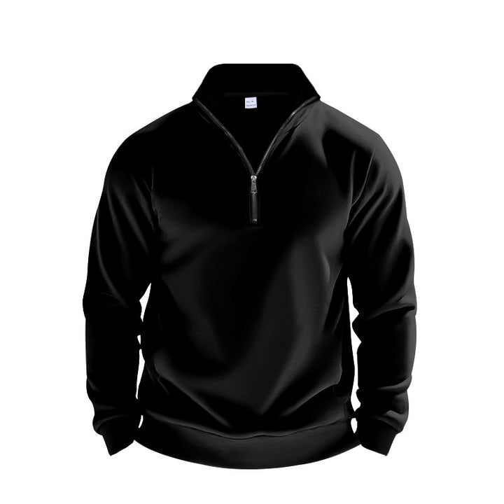 Herren Sweatpullover mit halbem Reißverschluss und atmungsaktiver Struktur Drune