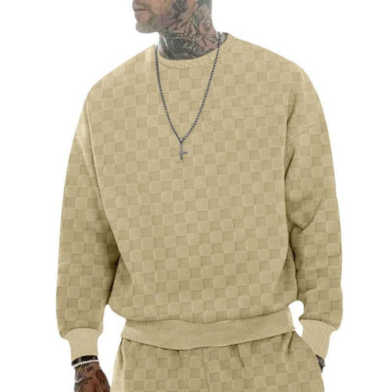 Herren lässiger oversized Sweatshirt mit strukturiertem Design Drune