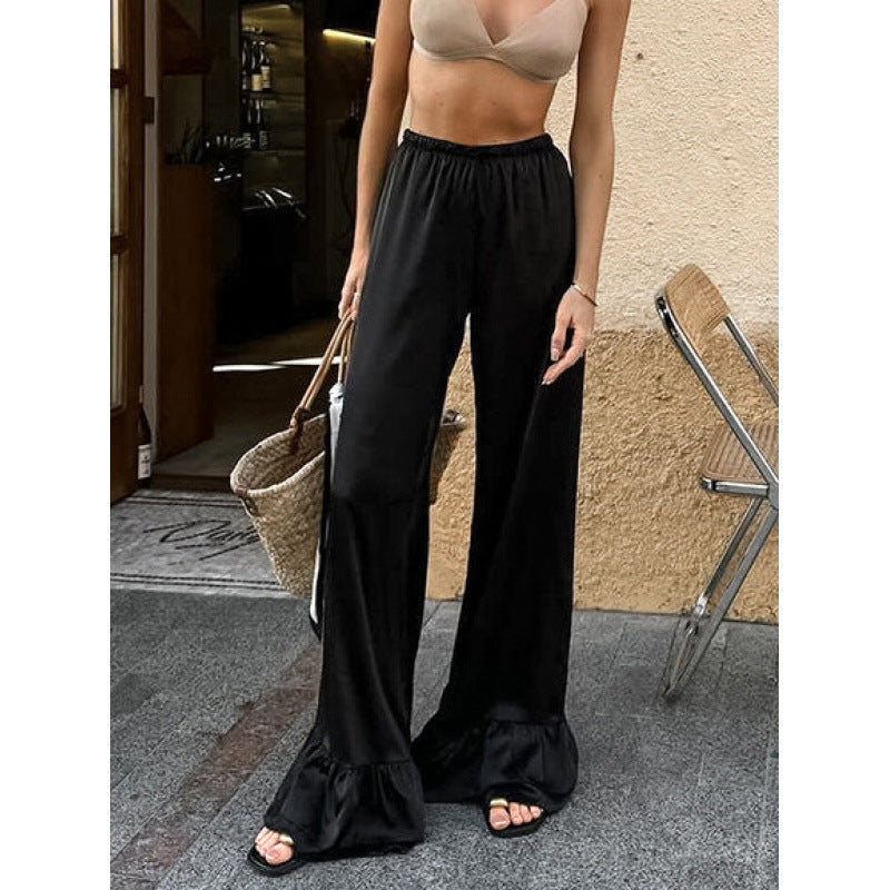 Damen Weite Palazzohosen mit voluminösen Säumen Drune
