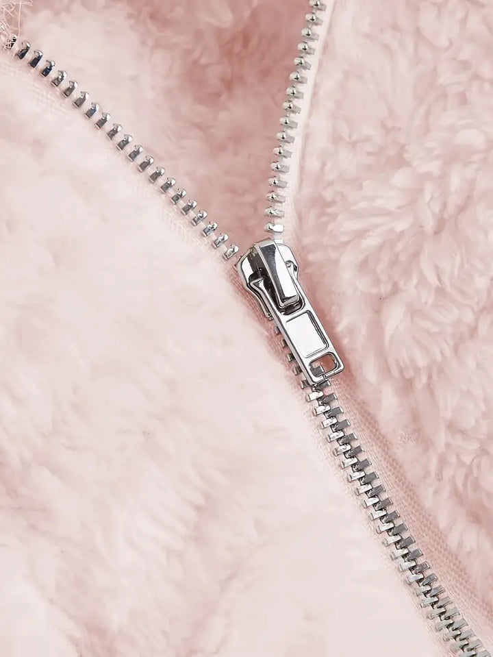 Damen Kuschelige Fleecejacke mit angeschnittenem Schnitt und Kapuze Drune