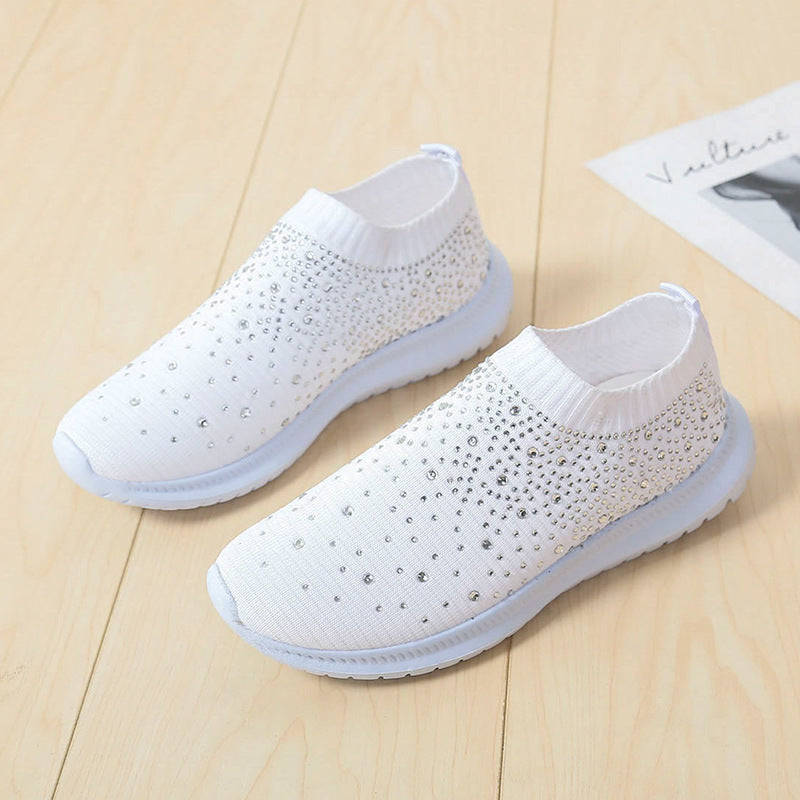 Damen Glitzernde Slip-On Sneaker mit atmungsaktivem Obermaterial und rutschfester Sohle Drune